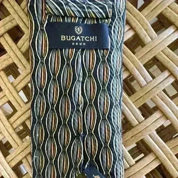 Bugatchi UOMO 100% silk tie, Made in Italy quiet luxury academia preppy career - Picture 3 of 4